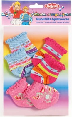 Heless Puppen-Söckchen 3 Paar Bunt Gr. 35-45 Cm