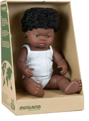 Miniland Babypuppe Junge, Schwarzhaarig, 38 Cm – Bild 2