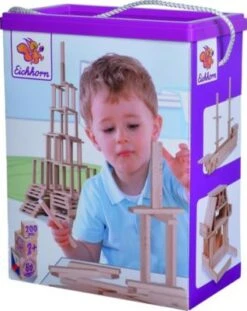 Eichhorn Holzbaukasten, Bausteine Naturbelassen, 200 200 Stück