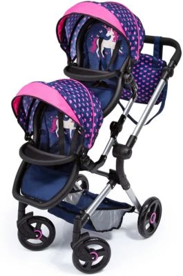 BAYER Zwillings-Puppenwagen Twin Neo, Blau – Bild 2