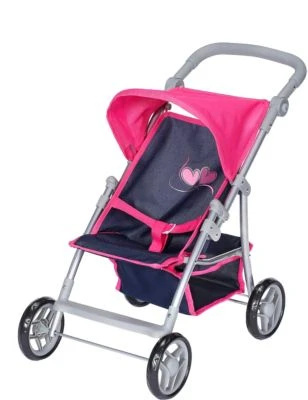KNORRTOYS.COM Puppenbuggy Liba - Flying Hearts Blue Pink â Bild 2