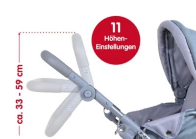 KNORRTOYS.COM Puppenbuggy Liba - Flying Hearts Blue Pink â Bild 6