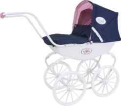 KNORRTOYS.COM Puppenwagen Classic Pram - Navy Blue/rose/princess