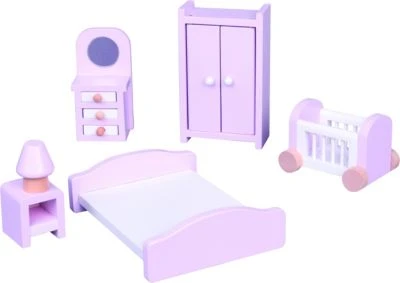 Lelin Holzspielzeug Puppenhausmöbel 21 Tlg – Bild 3