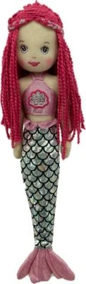 Sweety-Toys 13333 Stoffpuppe Meerjungfrau Mit Schwanzflosse Pink, 45 Cm