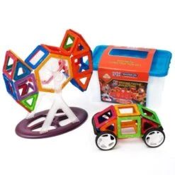 MAGNIKON Magnetische Bausteine, Magnetbau-Set "Das Weltall", 48-Teilig, Standardgröße