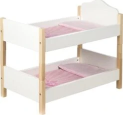 Roba Puppenetagenbett Scarlett Inkl. Textiler Ausstattung Mit Kronenmotiv, Teilbar, Weiß Lackiert