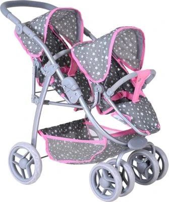 KNORRTOYS.COM Zwillingspuppenwagen Milo - Star Grey â Bild 2