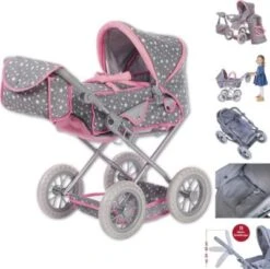 KNORRTOYS.COM Puppenwagen Ruby - Star Grey