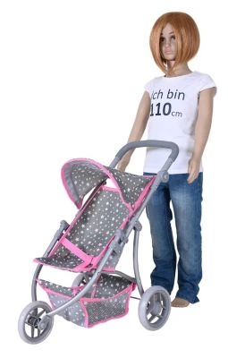 KNORR Toys Puppenbuggy Jogger Lio - "Star Grey" â Bild 3