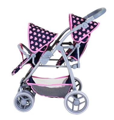 KNORR Toys Zwillingspuppenwagen Milo - "Pink Hearts" – Bild 5