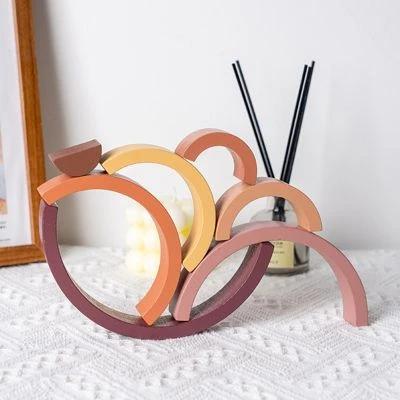 Syntek Regenbogen Bausteinspielzeug Für Kinder Holzbausteine Für Kinder – Bild 3