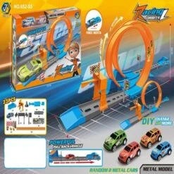 Syntek Kinderspielzeugauto-Set (die Farbe Des Autos Ist Zufällig) Metallkatapult-Rennspielzeugset Für Kinder (die Farbe Des Autos Ist Zufällig)