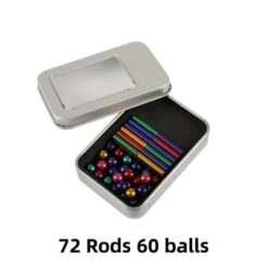 Syntek Bunte Magnetstäbchen Magnetischer Stab Magnetisches Puzzle Metall Magnet Bauklotz Eisenbox Set