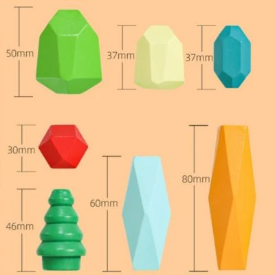 Vicabo Stapelsteine Balanciersteine Holzspielzeug Montessori Spielzeug Bausteine Für Kinder – Bild 5