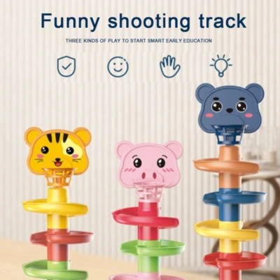 Vicabo Montessori Spielzeug Kugelbahn Kugelturm Rollbahn Kugelbahnen Für Kinder – Bild 3