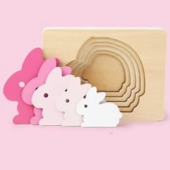 Epik Mehrschichtige 3D-Puzzle-Blöcke Holzpuzzle Aus Fünf Schichten Mit Cartoon-Tieren