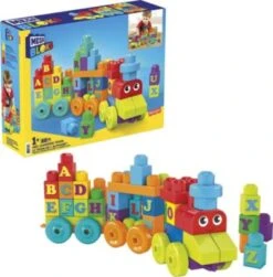 Mega Bloks ABC Lernzug (60 Teile), Steck-Bausteine, Bauklötze, Lernspielzeug